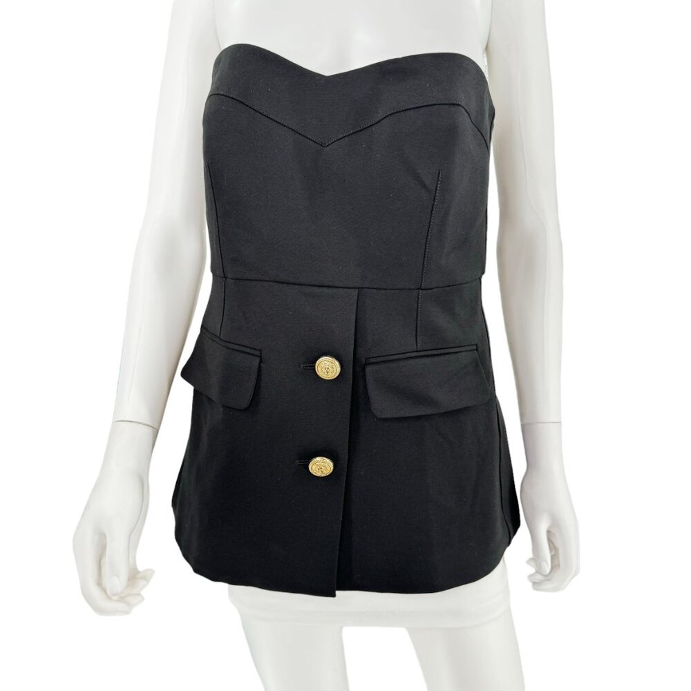 Tuckernuck NEW Black Noir Marnie Strapless Preppy Top Size Small - Picture 4 of 8